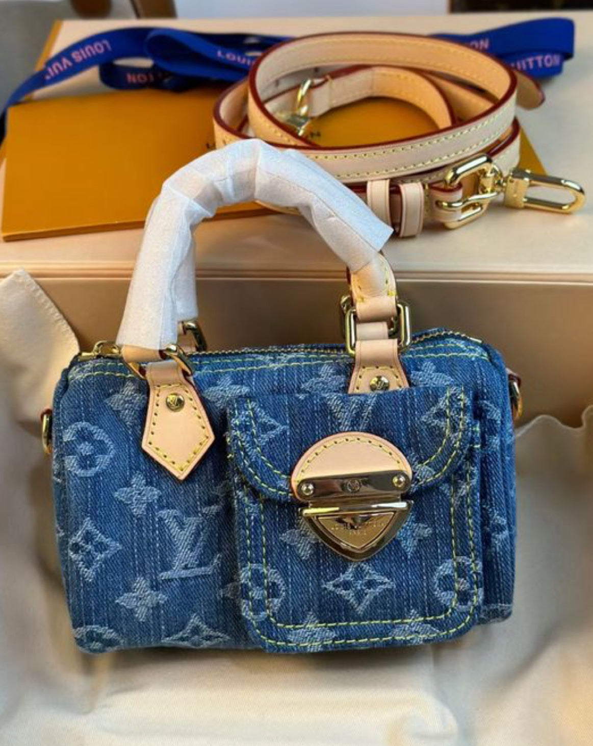 Mini Denim LV Buckle Bag