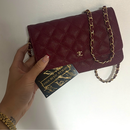 Burgundy CC Flat Bag